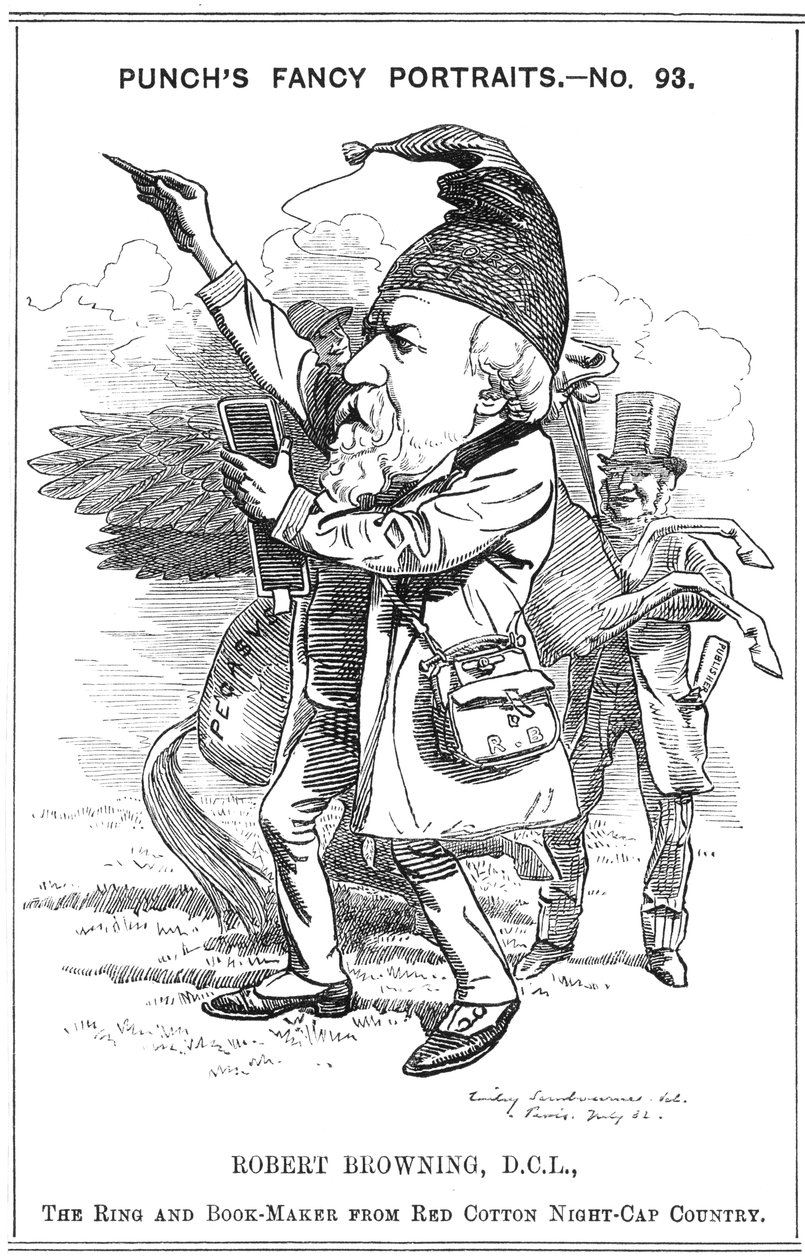 Robert Browning, angielski poeta i dramaturg, 1882 autorstwa Edward Linley Sambourne