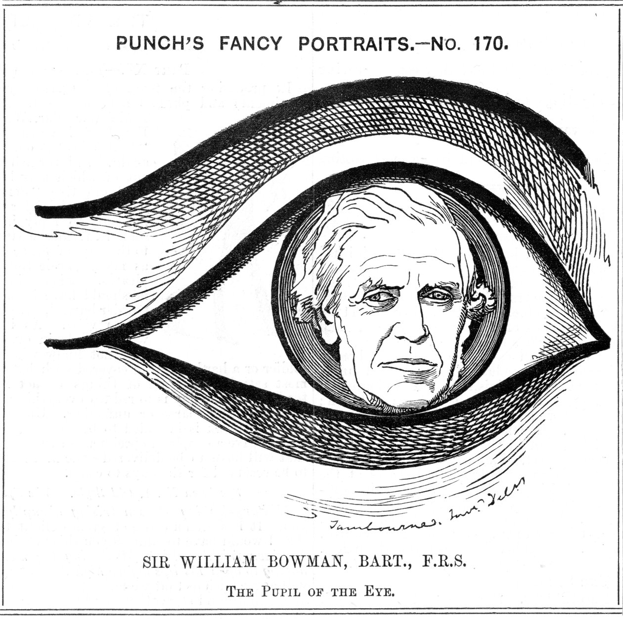William Bowman, angielski anatom, chirurg i okulista, 1884 autorstwa Edward Linley Sambourne