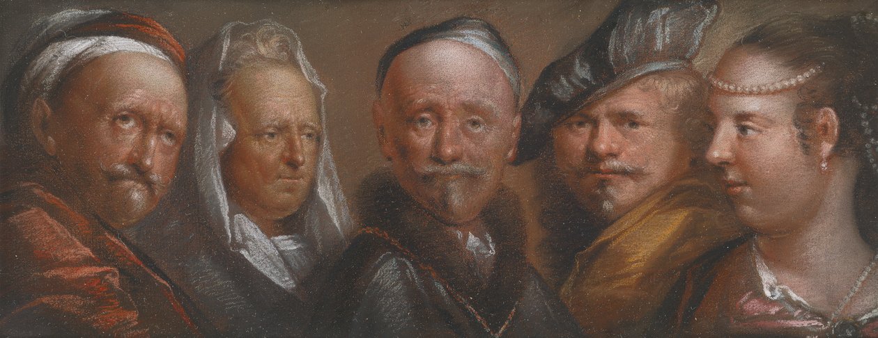 Studia pięciu głów według Rembrandta autorstwa Edward Luttrell