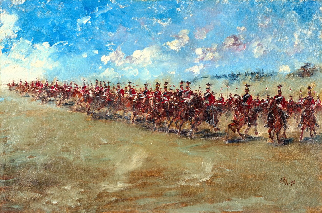 16. Ułanów nacierających w galopie, 1898 autorstwa Edward Matthew Hale