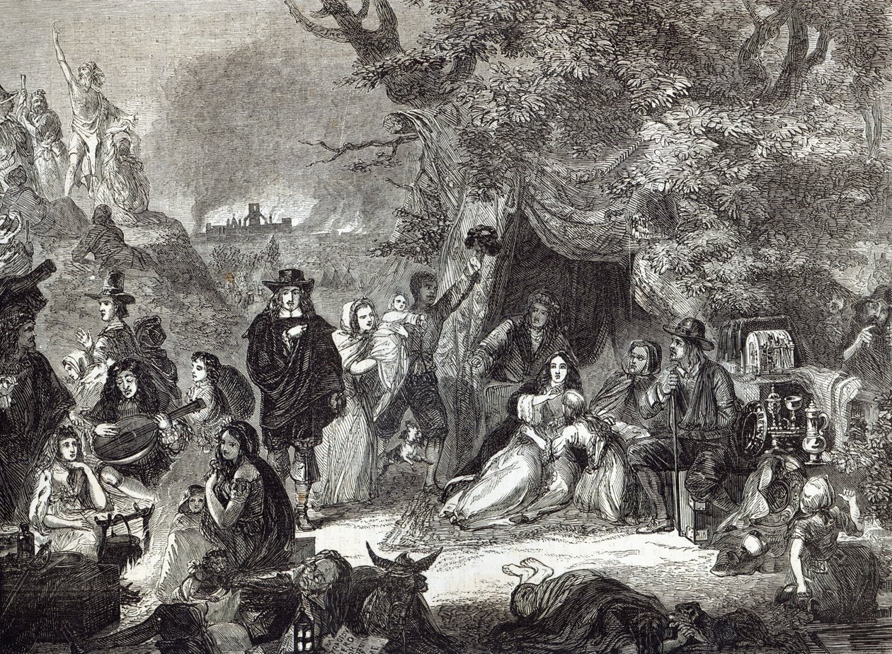 Highgate Fields podczas Wielkiego Pożaru Londynu w 1666 r. autorstwa Edward Matthew Ward