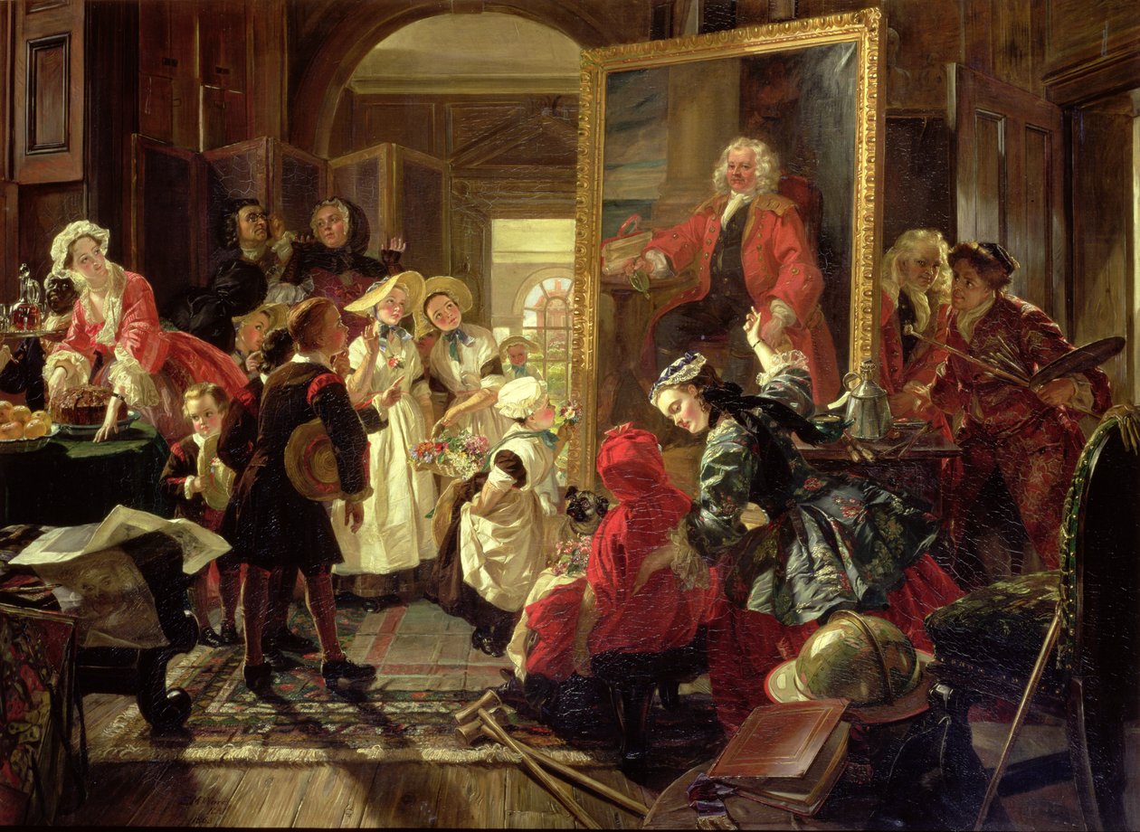 Studio Hogartha w 1739 r. autorstwa Edward Matthew Ward