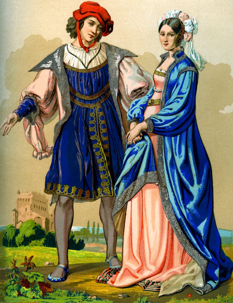 Szlachetna para francuska pod koniec XV wieku 1849 r. autorstwa Edward May