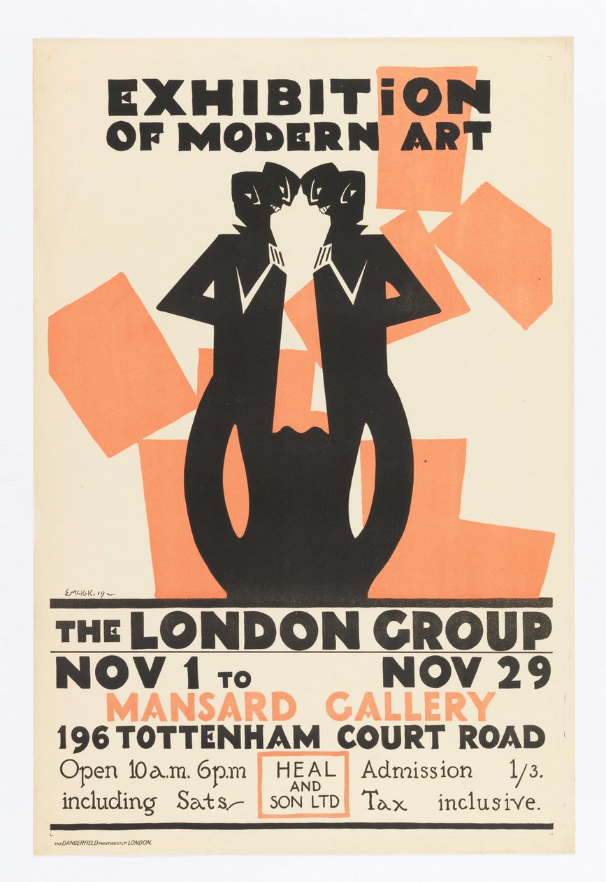Plakat, Wystawa Sztuki Współczesnej – The London Group autorstwa Edward McKnight Kauffer
