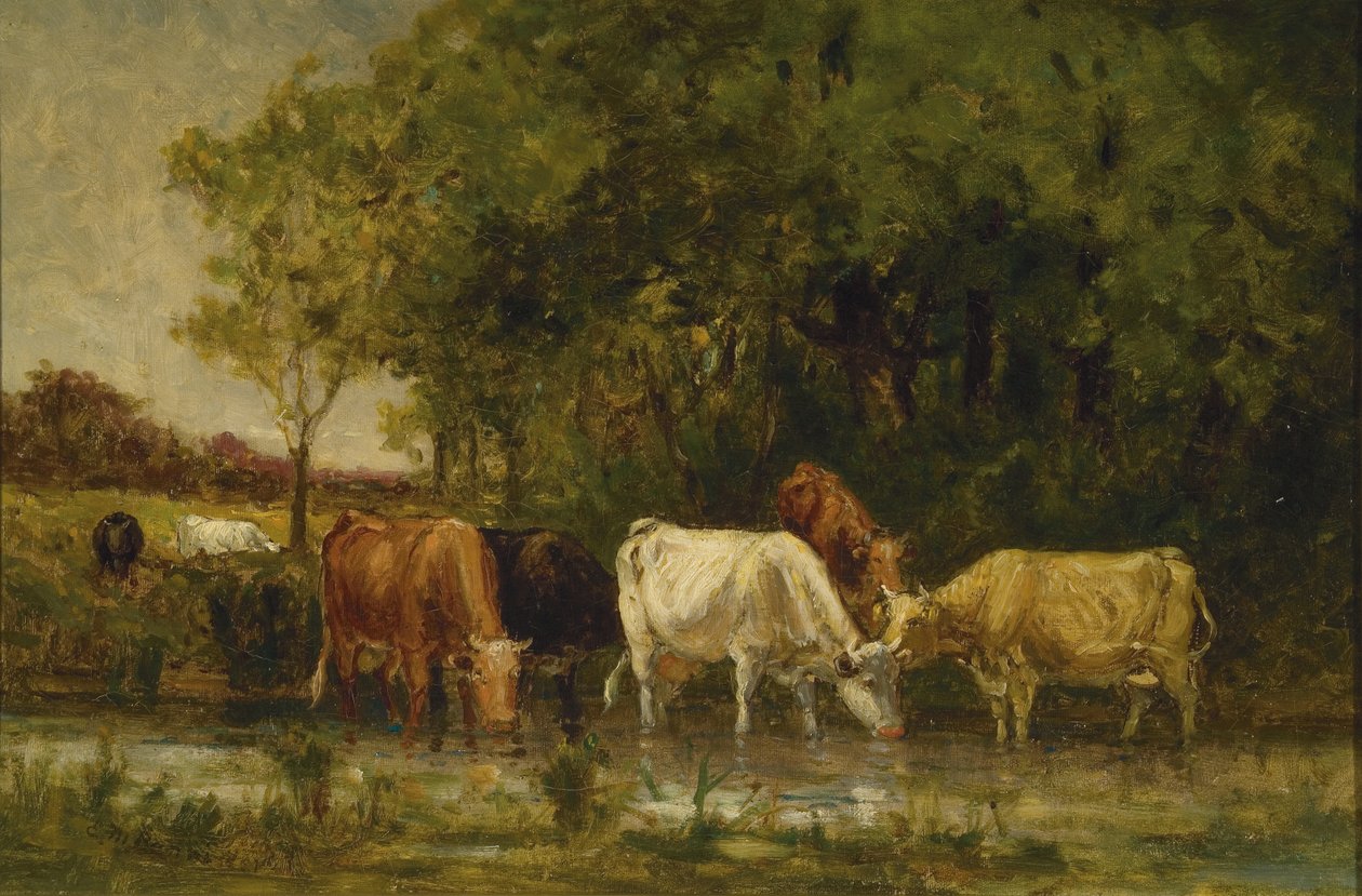 Krowy w krajobrazie autorstwa Edward Mitchell Bannister