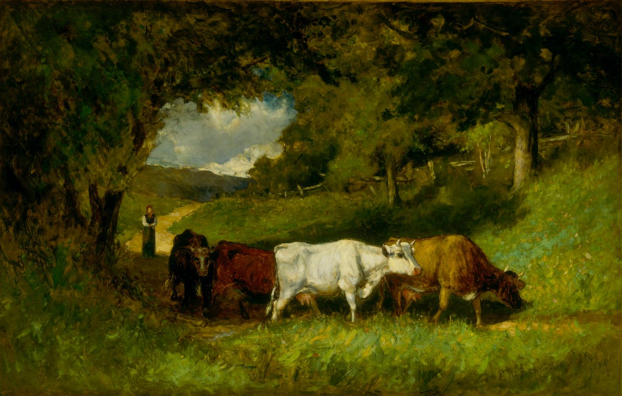 Prowadzenie krów do domu autorstwa Edward Mitchell Bannister