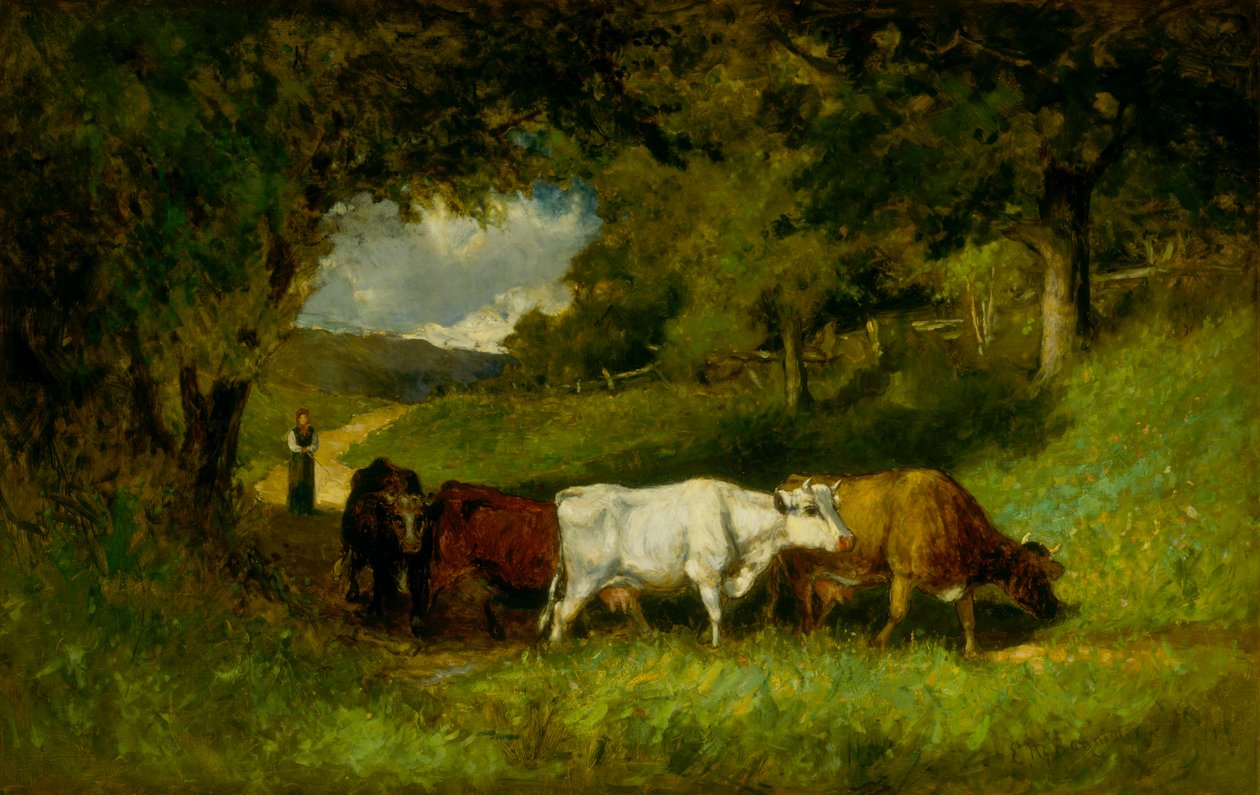 Wożąc krowy do domu, 1881. autorstwa Edward Mitchell Bannister