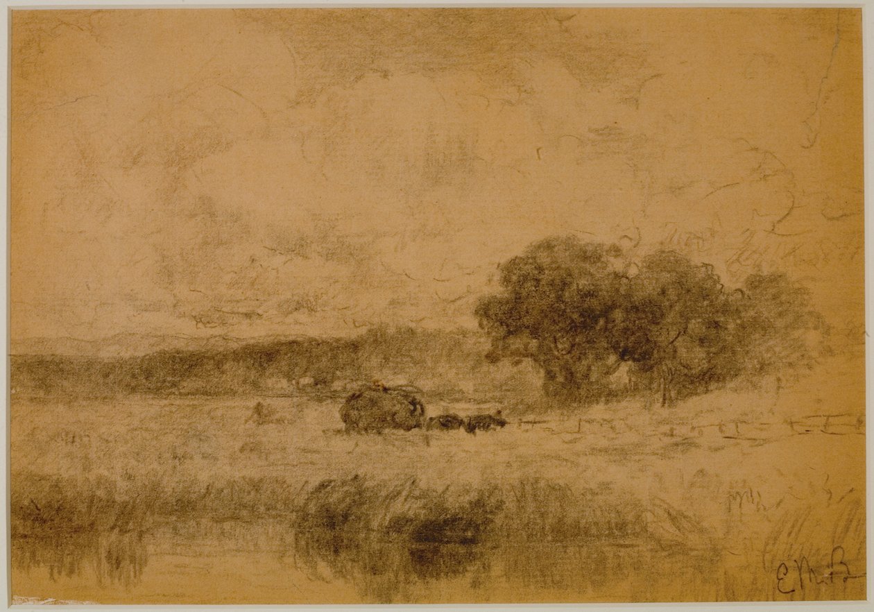 Krajobraz, Las (#13) 1880 (grafit na papierze) autorstwa Edward Mitchell Bannister