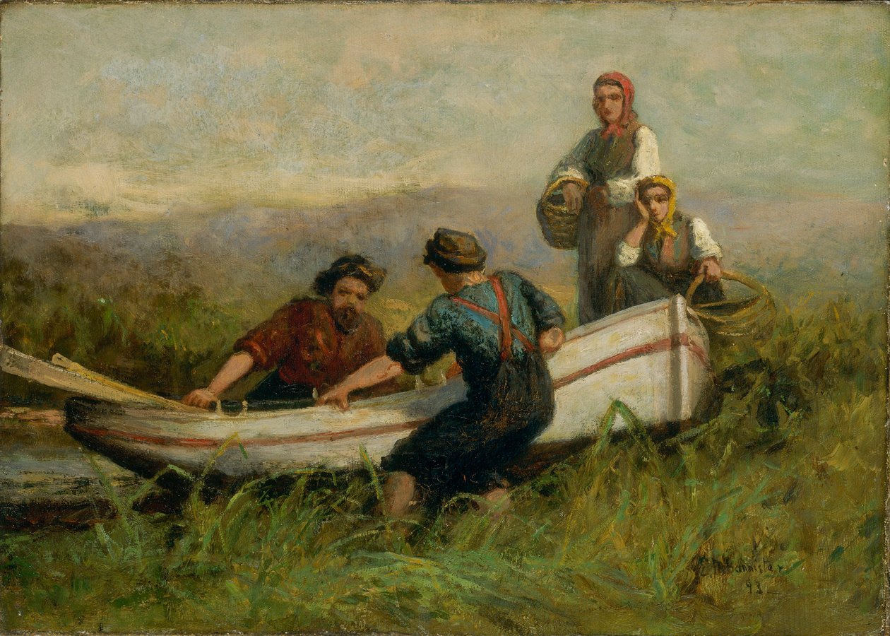 Ludzie w pobliżu łodzi autorstwa Edward Mitchell Bannister
