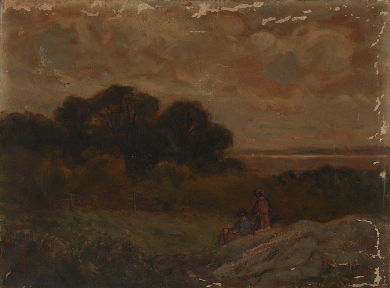 Bez tytułu (Pejzaż z dwiema kobietami leżącymi na skałach) autorstwa Edward Mitchell Bannister
