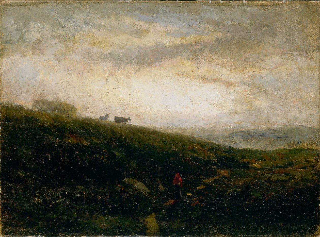 Bez tytułu (krowy schodzące ze zbocza) autorstwa Edward Mitchell Bannister