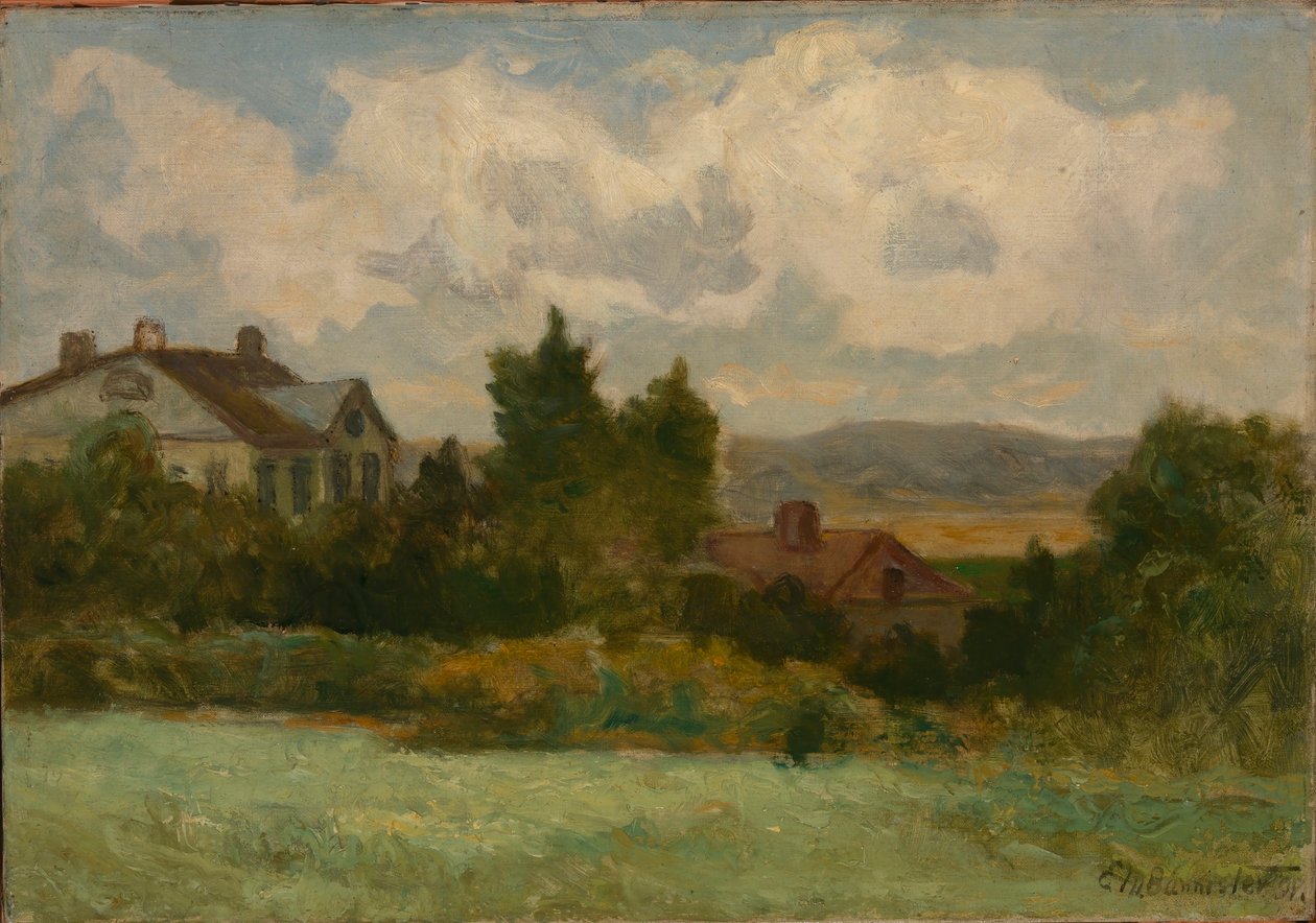 Bez tytułu (domy i drzewa) autorstwa Edward Mitchell Bannister