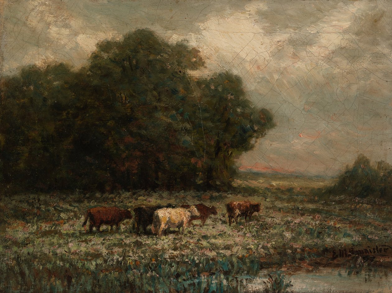 Bez tytułu (krajobraz z pasącym się bydłem) autorstwa Edward Mitchell Bannister