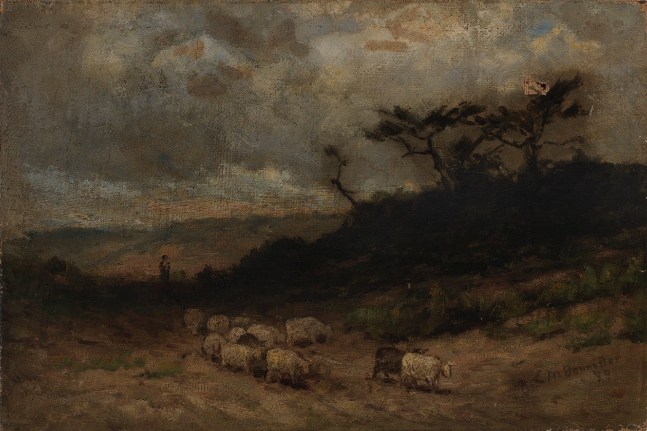 Bez tytułu (pasterz z owcami) autorstwa Edward Mitchell Bannister