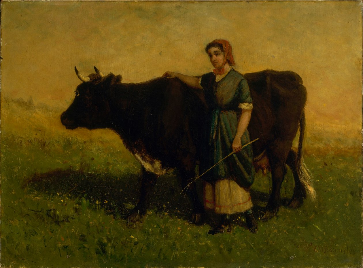 Bez tytułu (kobieta idąca z krową) autorstwa Edward Mitchell Bannister