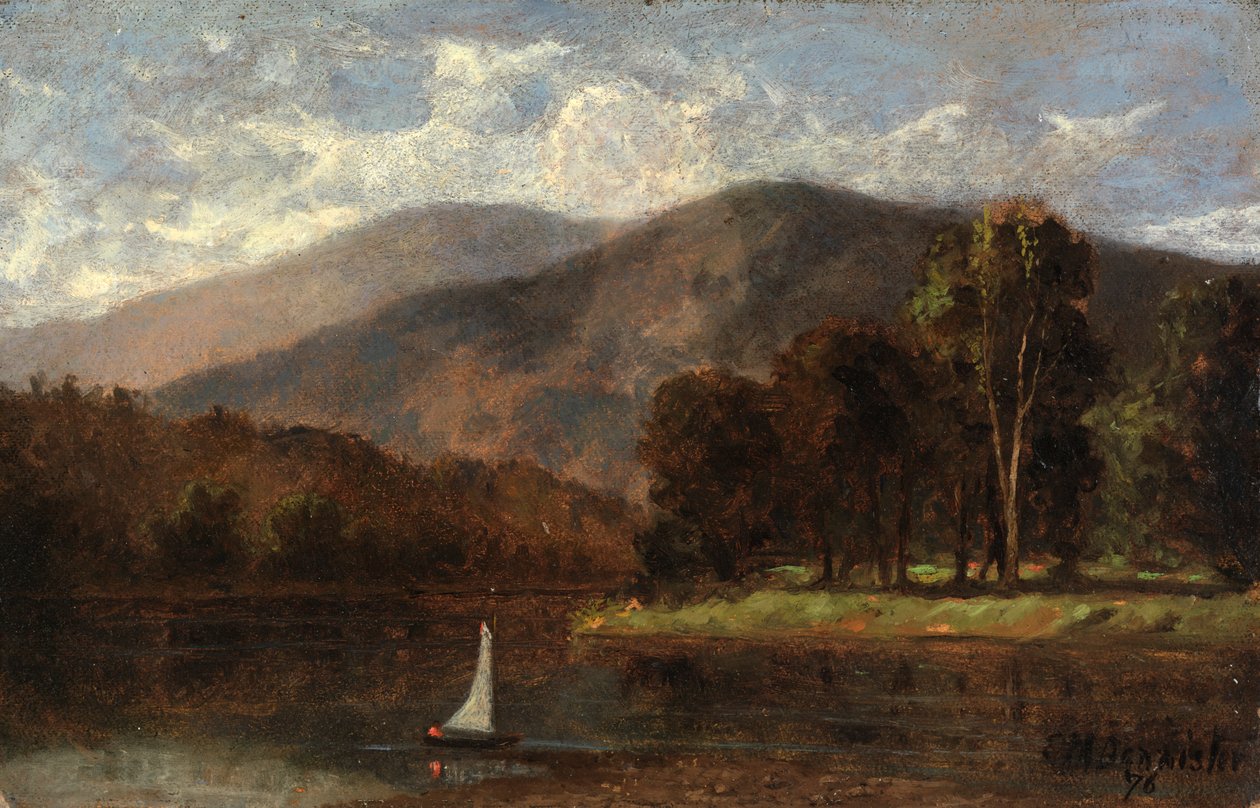 Żaglówka bez tytułu w rzece, 1876. autorstwa Edward Mitchell Bannister