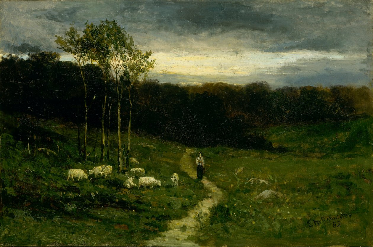 Kobieta idąca ścieżką autorstwa Edward Mitchell Bannister