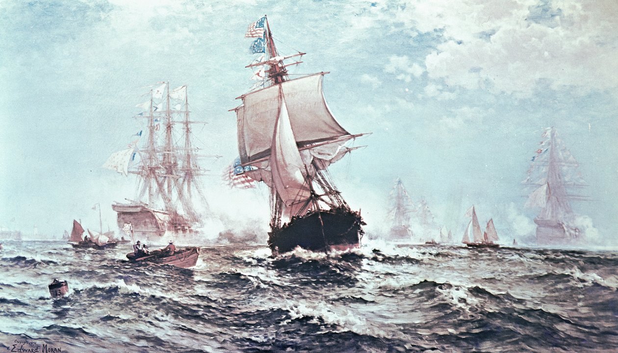 Pierwsze uznanie Gwiazd i Pasków autorstwa Edward Moran