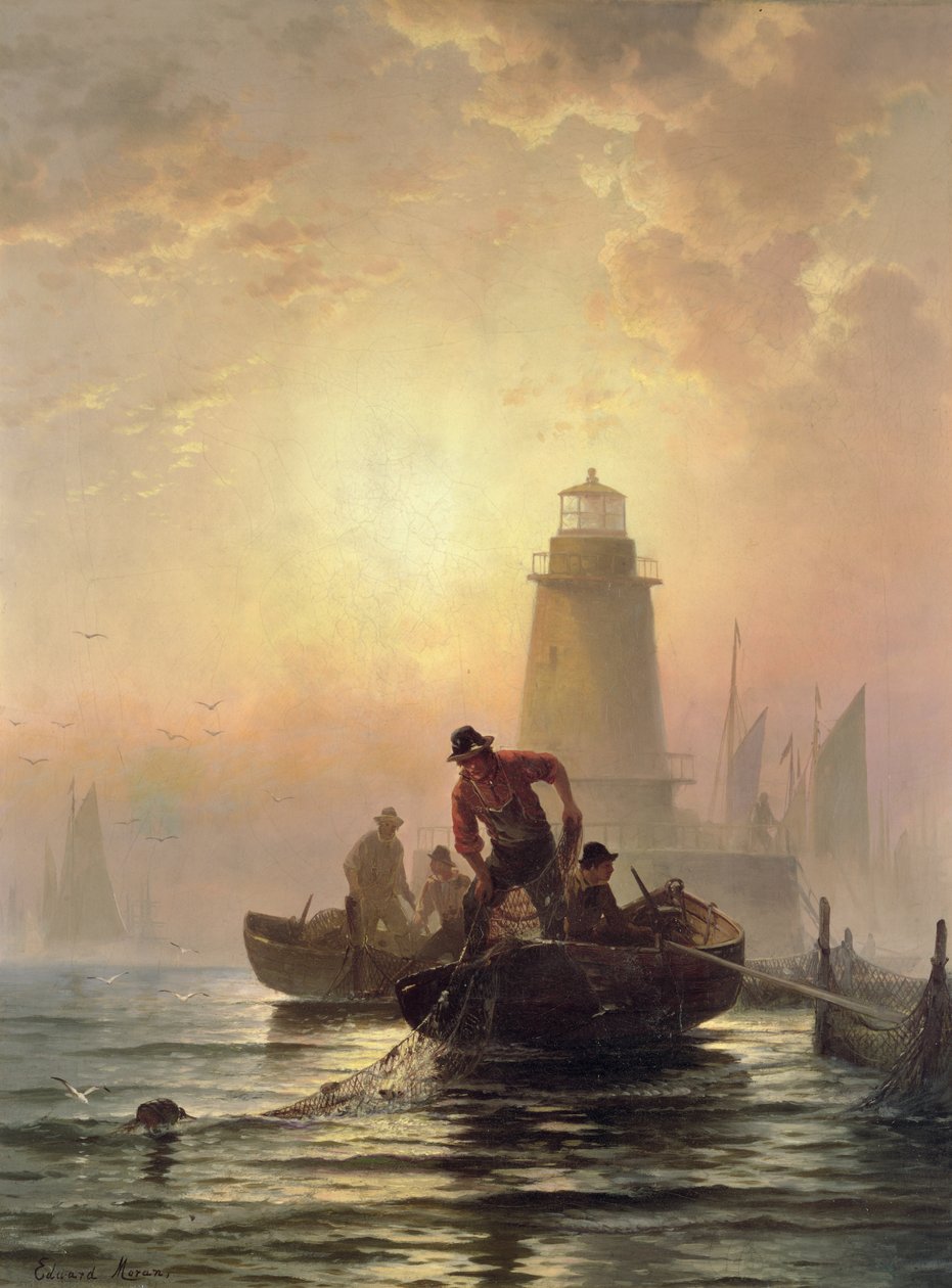Staw rybny, Zatoka Orient, Long Island autorstwa Edward Moran