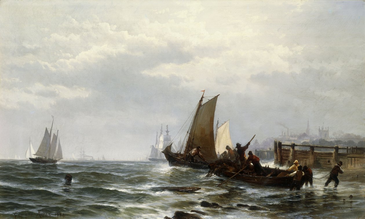 Newcastle nad Delaware, 1872 autorstwa Edward Moran