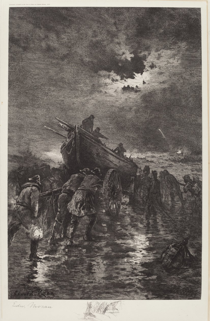 Bez tytułu (Uruchomienie Dory/Na ratunek/Wrak) autorstwa Edward Moran