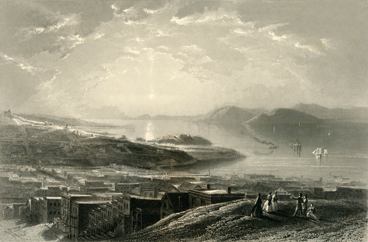 „Złota Brama ze Wzgórza Telegraficznego”, 1872. autorstwa Edward Paxman Brandard