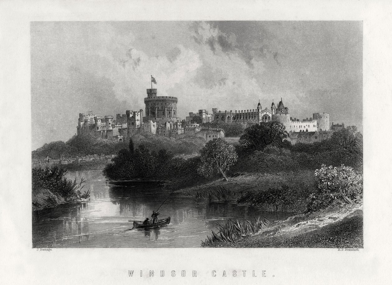 Zamek Windsor, Anglia, 1883 r. autorstwa Edward Paxman Brandard