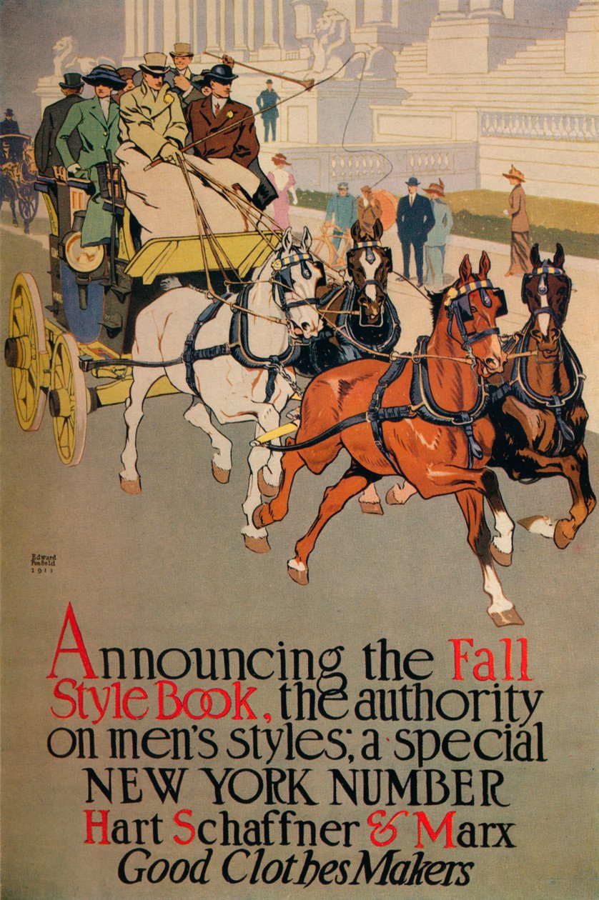 Okładka magazynu o modzie męskiej The Fall Style Book, 1911 autorstwa Edward Penfield