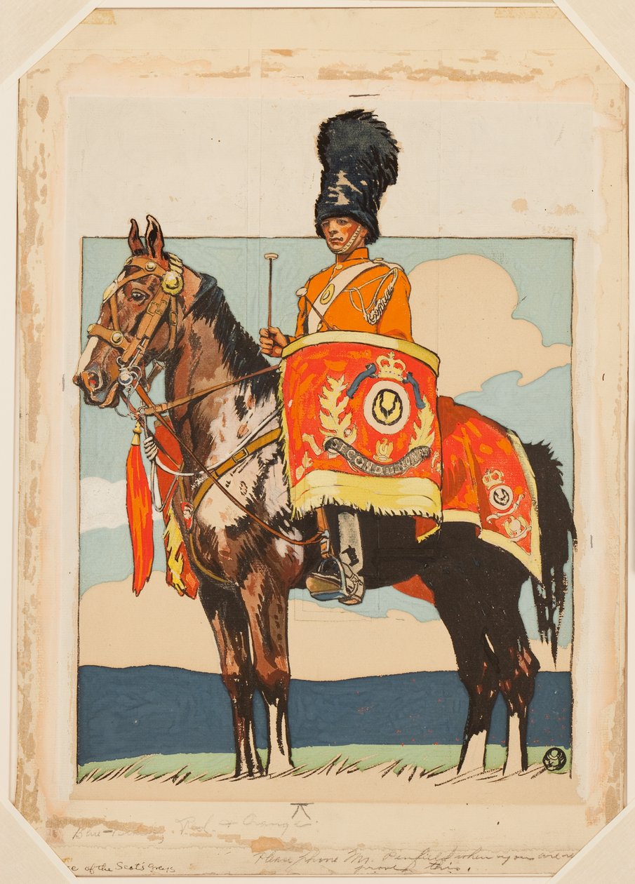 Koń na bębnie szkockich szaraków autorstwa Edward Penfield