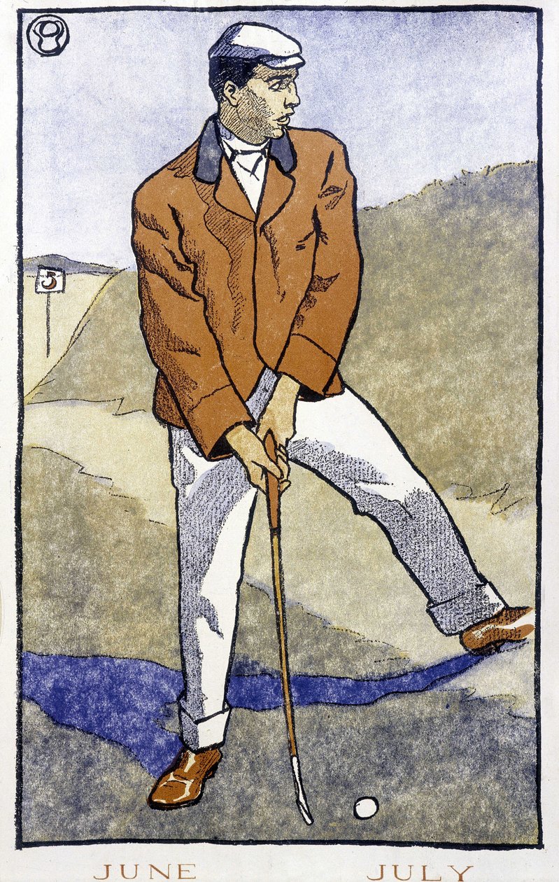Golfista – w „Kalendarzu golfa” Edwarda Penfielda autorstwa Edward Penfield