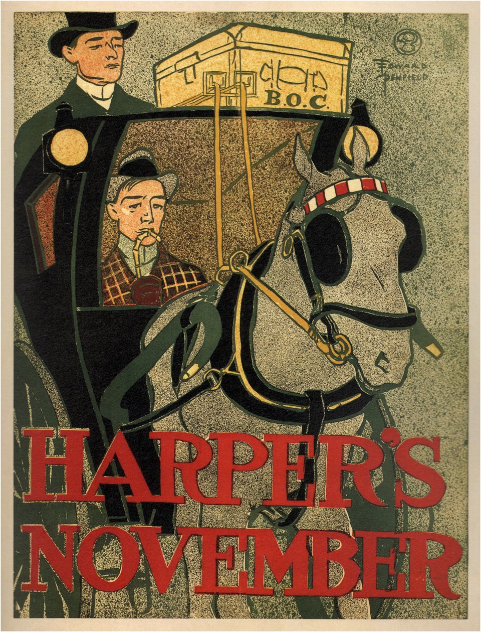 Harfiści listopad 1896 autorstwa Edward Penfield