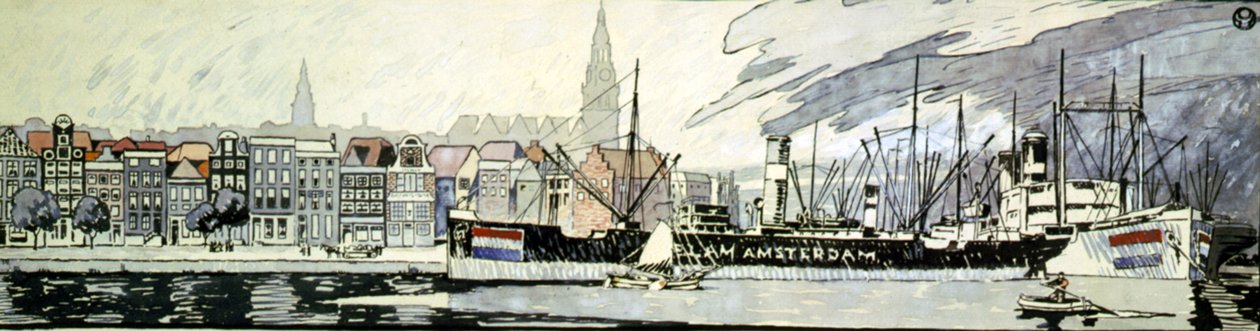 Holland i jej statki. Akwarela Edwarda Penfielda autorstwa Edward Penfield