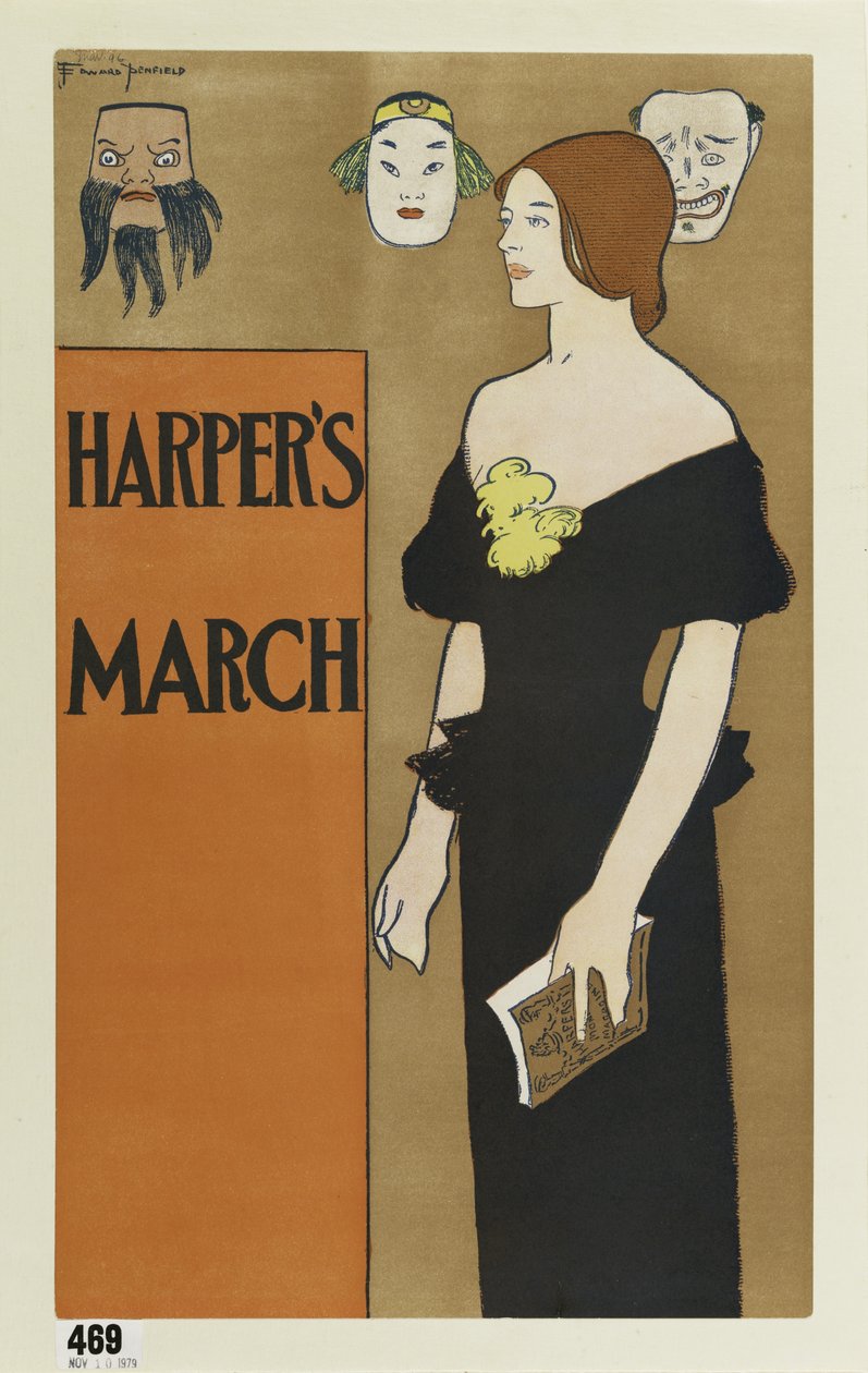 Plakat reklamujący magazyn Harpers, marzec 1896 autorstwa Edward Penfield