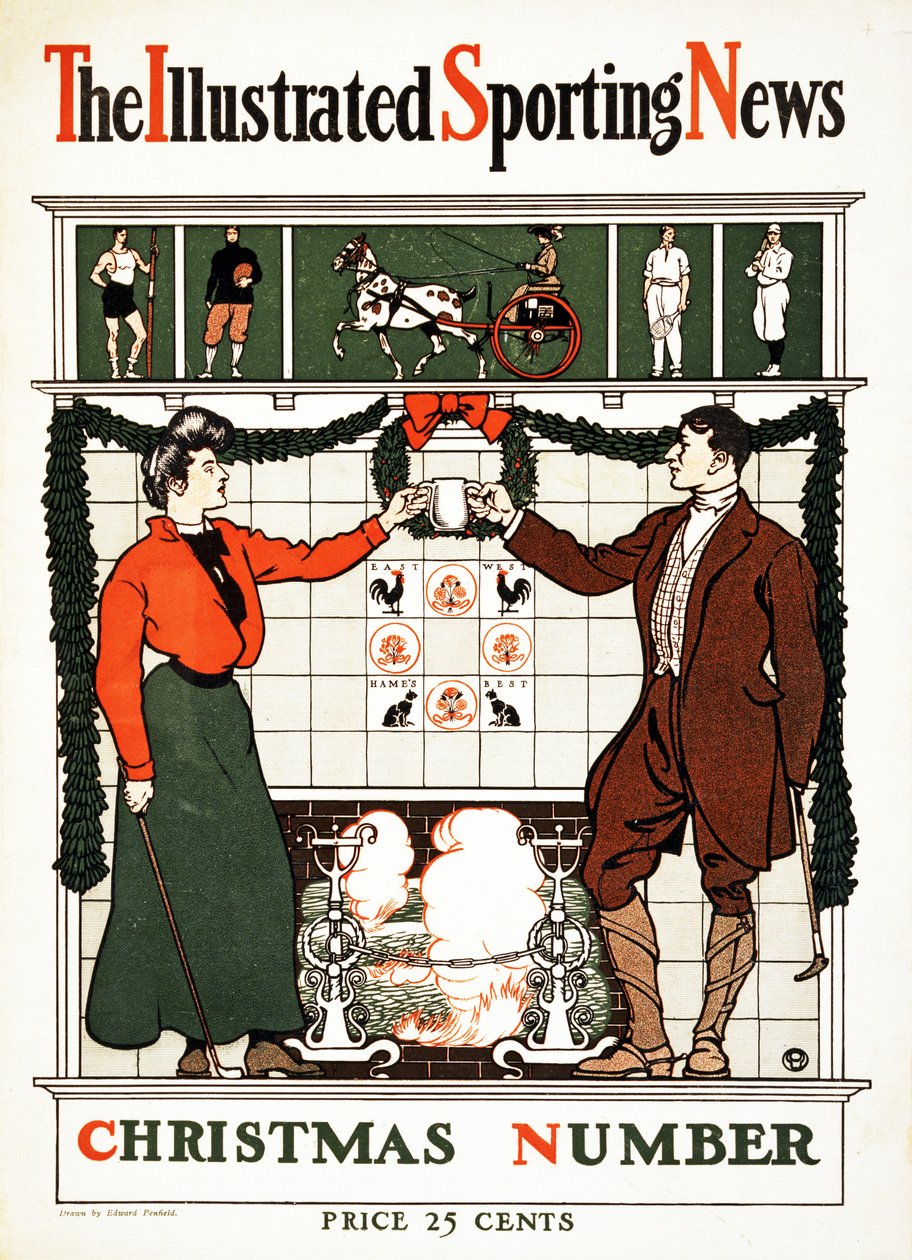 Ilustrowane wiadomości sportowe, numer bożonarodzeniowy, 1900. autorstwa Edward Penfield
