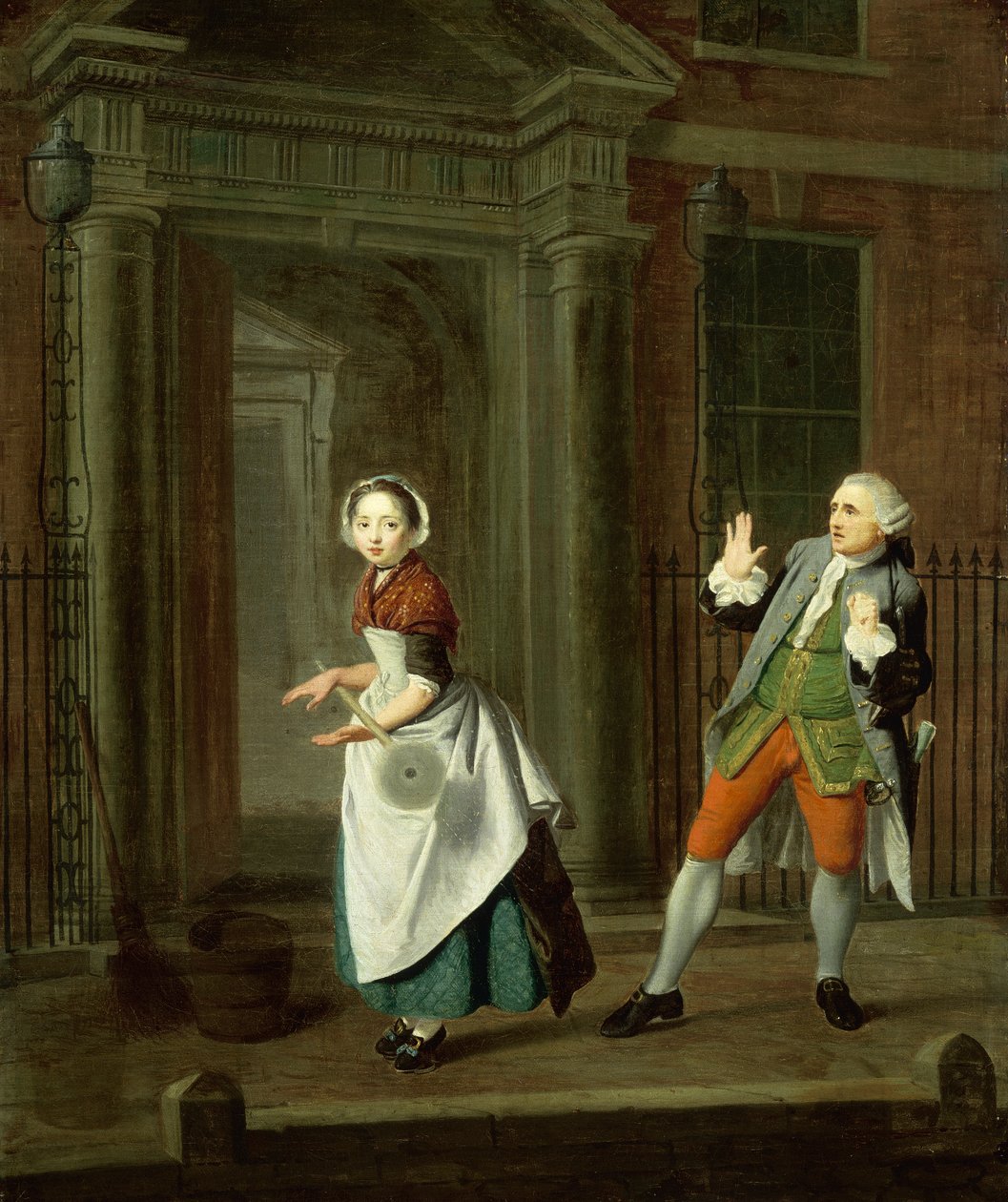Dobrze ubrana służąca kręci mopem, ok. 1764 r. autorstwa Edward Penny