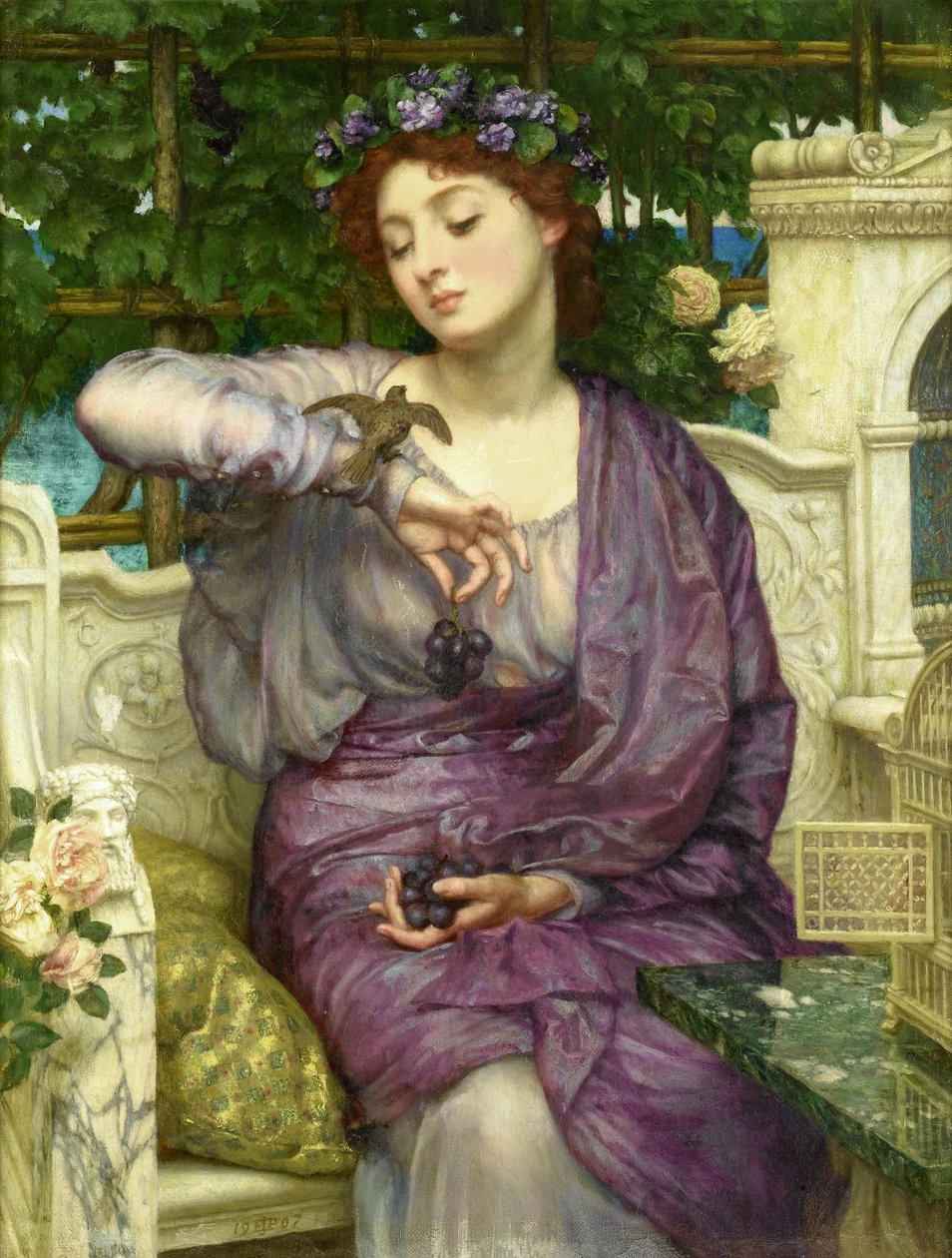 Lesbia i jej wróbel autorstwa Edward Poynter
