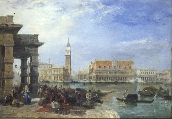 Widok z Dogany w Wenecji, w kierunku Piazzetta i Pałacu Dożów autorstwa Edward Pritchett