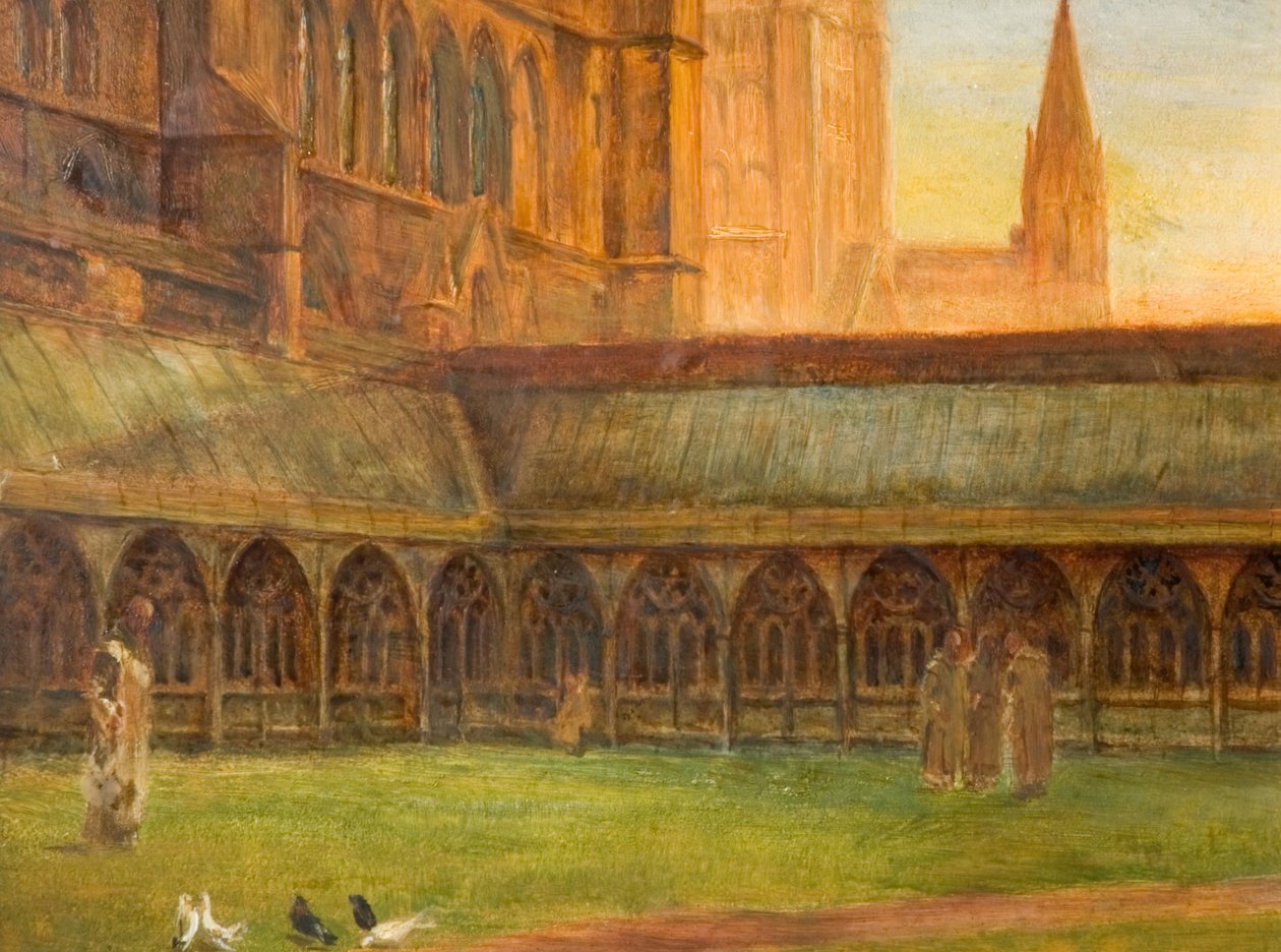 Katedra w Lincoln - krużganki, 1880. autorstwa Edward R Taylor
