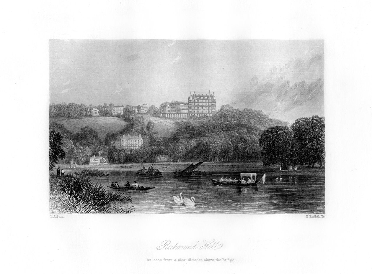 Richmond Hill, Richmond, XIX wiek. autorstwa Edward Radclyffe