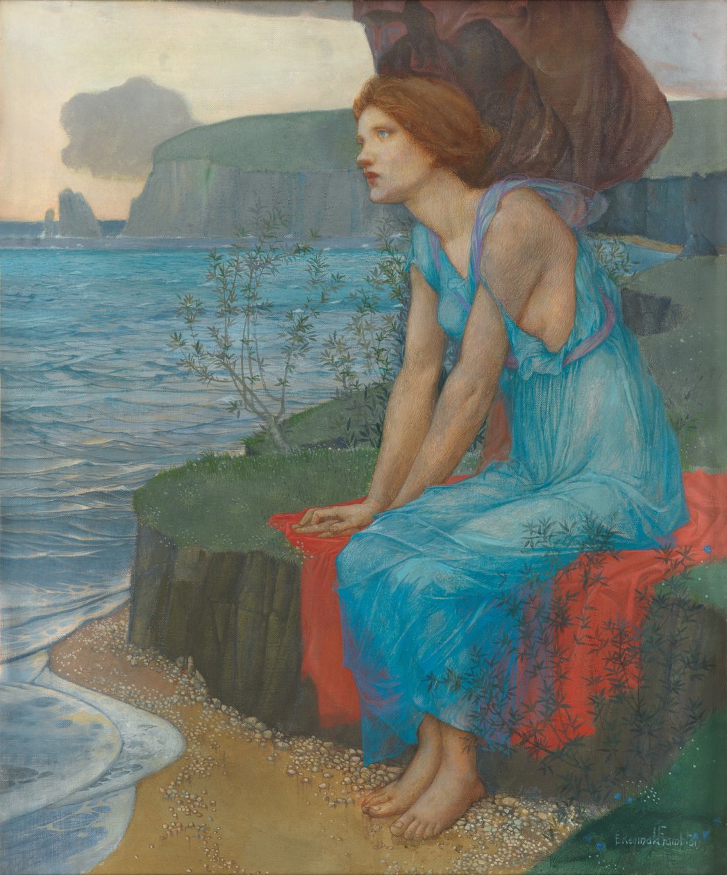 Ariadna na wyspie Naxos (tempera na płótnie) autorstwa Edward Reginald Frampton