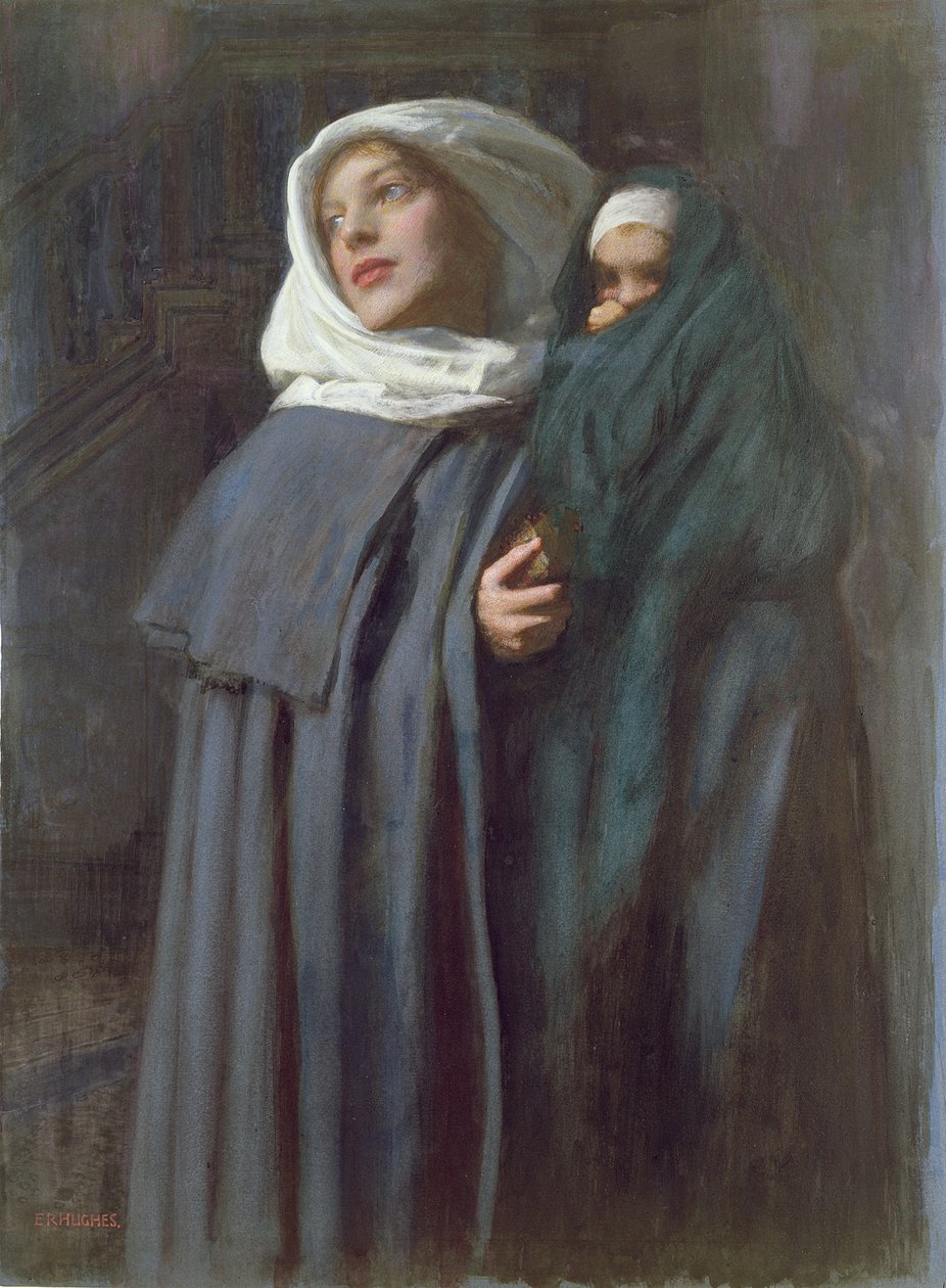 Matka z dzieckiem (wc) autorstwa Edward Robert Hughes