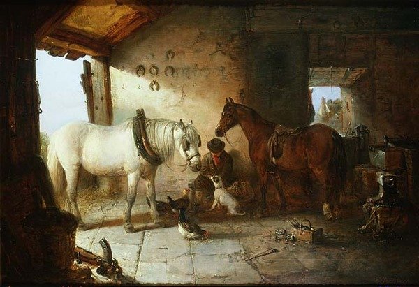 W kuźni (olej na płótnie) autorstwa Edward Robert Smythe