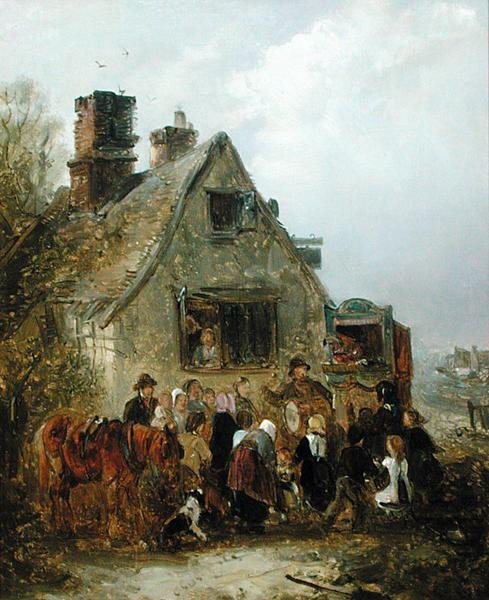 The Punch and Judy Show (olej na płótnie) autorstwa Edward Robert Smythe