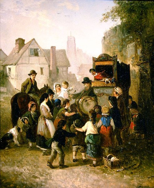 The Punch and Judy Show (olej na płótnie) autorstwa Edward Robert Smythe