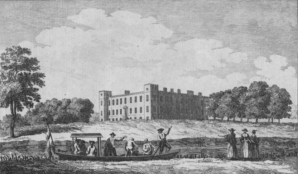 Syon House, oglądany z przeciwległego kościoła Isleworth, ok. 1760 autorstwa Edward Rooker