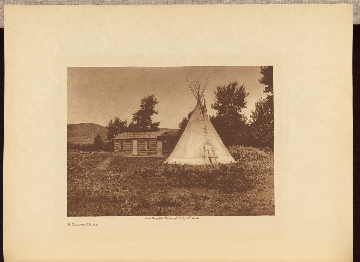 Dom Pieganów autorstwa Edward S. Curtis