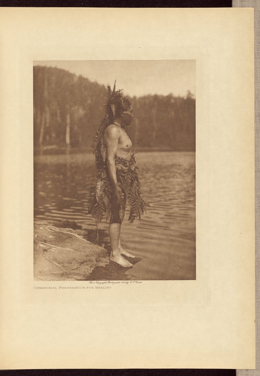 Ceremonialne przygotowanie do połowu wielorybów autorstwa Edward S. Curtis