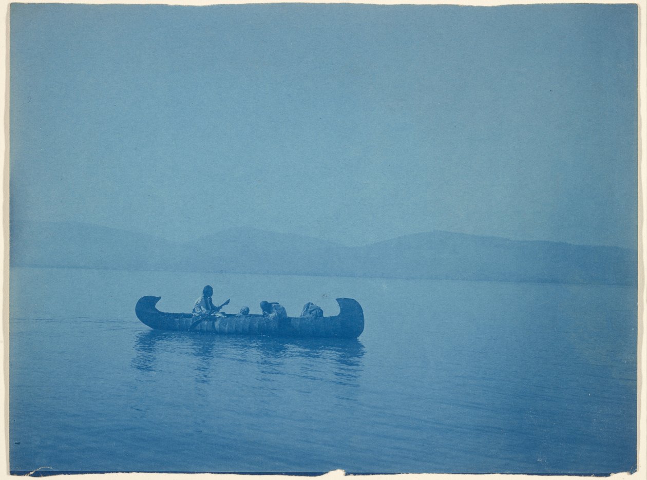 Przejście przez jezioro Kutenai autorstwa Edward S. Curtis