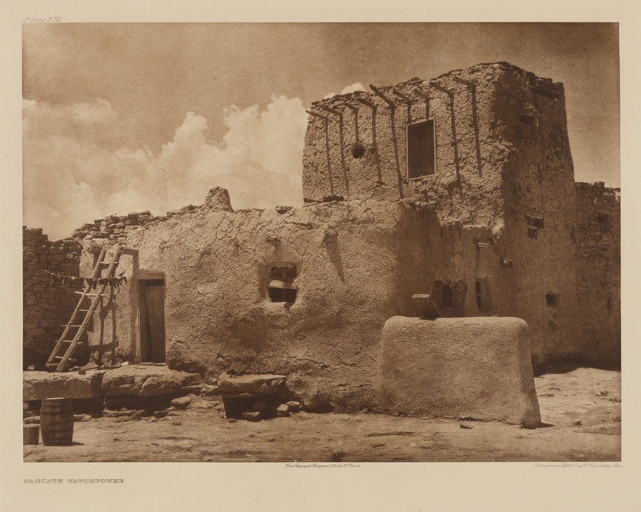 Wieża strażnicza w Paguate autorstwa Edward S. Curtis