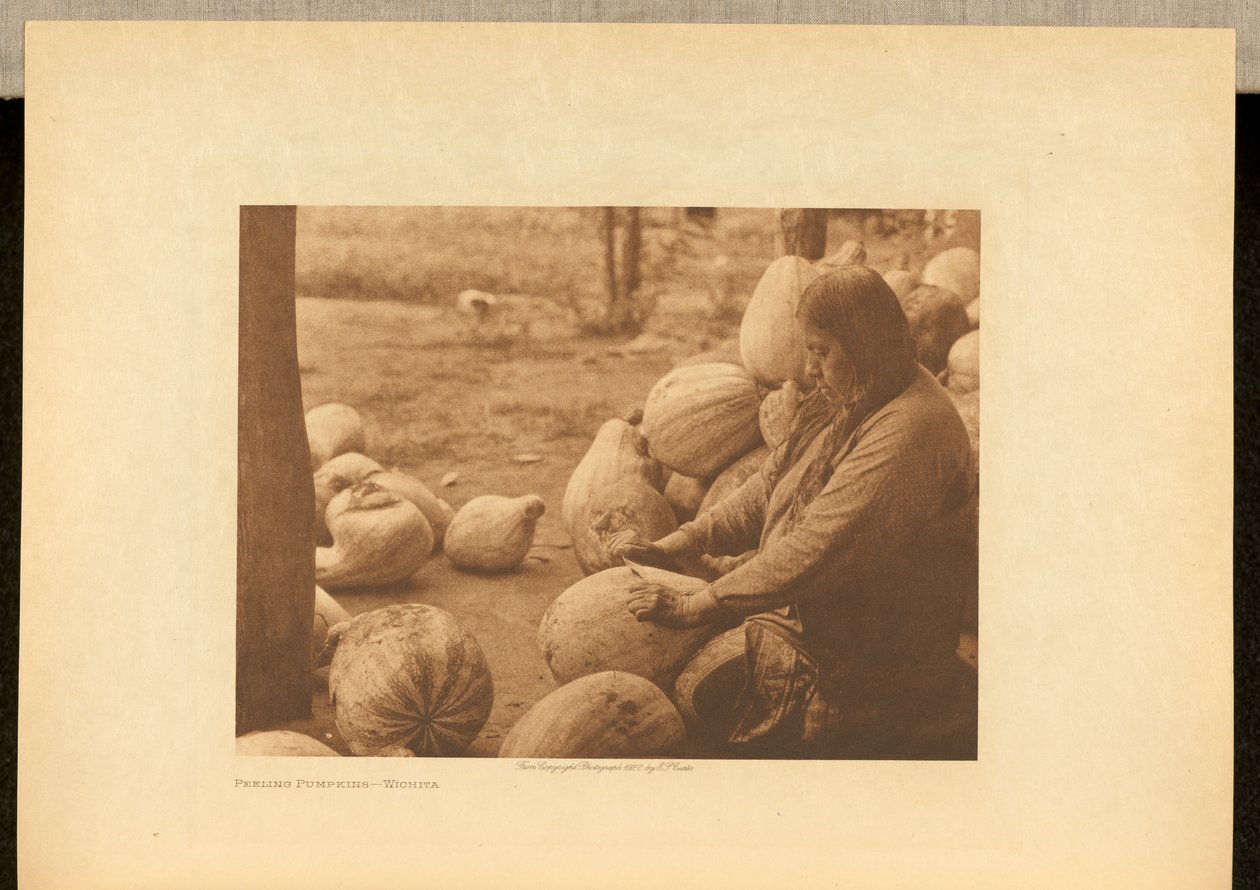 Kürbisse schälen - Wichita autorstwa Edward S. Curtis